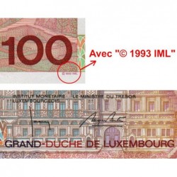 Luxembourg - Pick 58b - 100 francs - Série M - 1993 - Etat : TTB-
