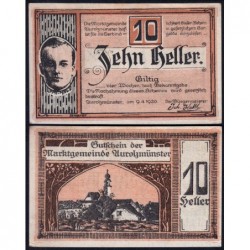 Autriche - Notgeld - Aurolzmunster - 10 heller - Type a - 09/04/1920 - Etat : SUP+