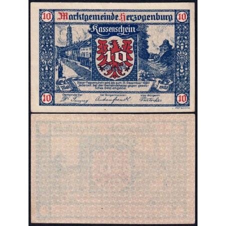 Autriche - Notgeld - Herzogenburg - 10 heller - 05/1920 - Etat : SPL