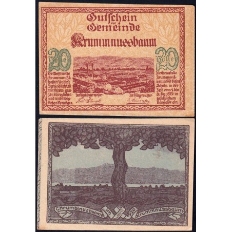 Autriche - Notgeld - Krummnussbaum - 20 heller - Type d - 06/1920 - Etat : SPL