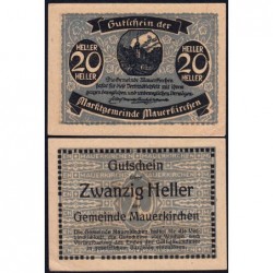 Autriche - Notgeld - Mauerkirchen - 20 heller - Type III g - 1920 - Etat : pr.NEUF