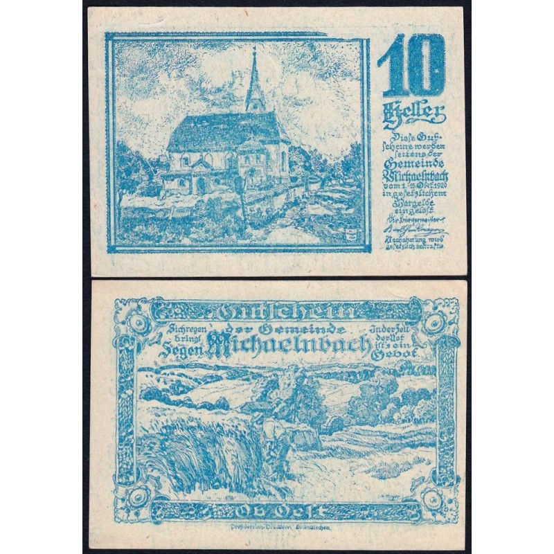 Autriche - Notgeld - Michaelnbach - 10 heller - 1920 - Etat : NEUF