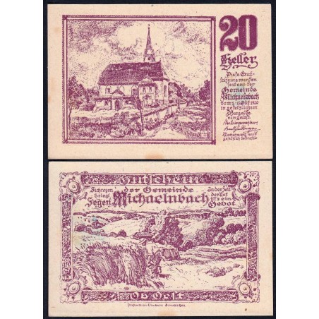 Autriche - Notgeld - Michaelnbach - 20 heller - 1920 - Etat : SPL