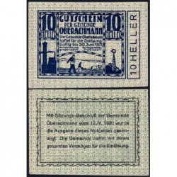 Autriche - Notgeld - Oberachmann - 10 heller - Type b - 12/05/1920 - Etat : NEUF