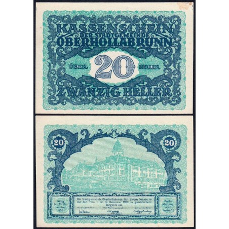 Autriche - Notgeld - Oberhollabrunn - 20 heller - Type a - 1920 - Etat : SPL