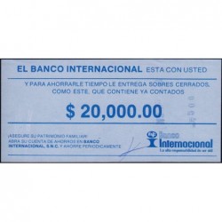 Mexique - El Banco Internacional - Etiquette de liasse de 20'000'000 pesos - Etat : SPL