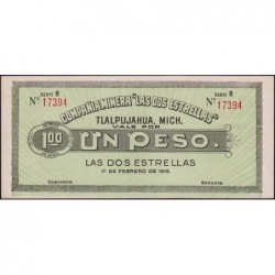 Mexique - Compagnie Minière Las Dos Eetrellas - 1 peso - Série R - 01/02/1915 - Etat : NEUF