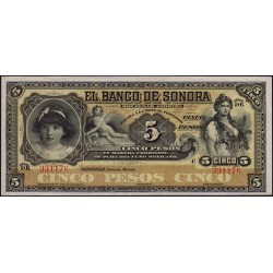 Mexique - Sonora - Pick S 419r - 5 pesos - Serie DK - 1911 - Etat : NEUF