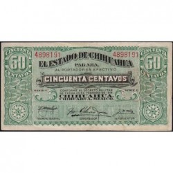 Mexique - Chihuahua - Pick S 528e - 50 centavos - Serie U - 20/04/1915 - Etat : TTB