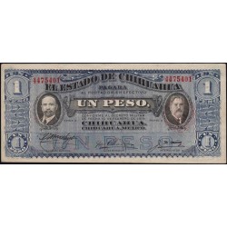 Mexique - Chihuahua - Pick S 529g - 1 peso - Serie A - 20/05/1915 - Etat : SUP