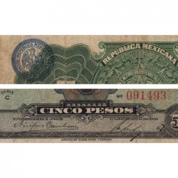 République Mexicaine - Pick S 685a_1 - 5 pesos - Serie C - 21/07/1915 - Etat : TB-