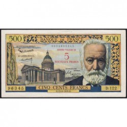 F 52-02 - 12/02/1959 - 5 nouv. francs sur 500 francs - Victor Hugo - Série D.122 - Etat : TTB+