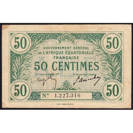 AEF - Pick 1b - 50 centimes - 1917 - Etat : TTB