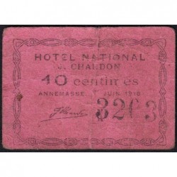 74 - Annemasse - Hotel National J. Chardon - 10 centimes - Type 74-04 - 01/06/1918 - Etat : TB-