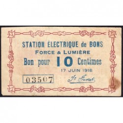74 - Bons - Station Electrique - 10 centimes - Type 74-14 - 17/06/1918 - Etat : TB