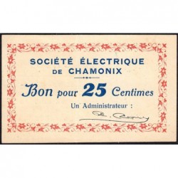 74 - Chamonix - Station Electrique - 25 centimes - Type 74-15a - 01/08/1918 - Etat : TTB