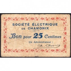 74 - Chamonix - Station Electrique - 25 centimes - Type 74-15a - 01/08/1918 - Etat : TB-
