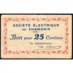 74 - Chamonix - Station Electrique - 25 centimes - Type 74-15a - 01/08/1918 - Etat : TB+