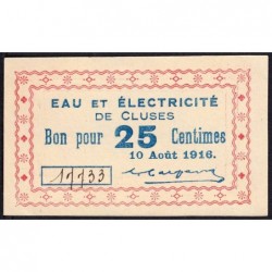 74 - Cluses - Eau et  Electricité - 25 centimes - Type 74-18b - 10/08/1916 - Etat : pr.NEUF