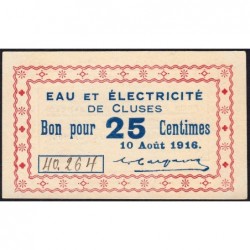 74 - Cluses - Eau et  Electricité - 25 centimes - Type 74-18b - 10/08/1916 - Etat : NEUF
