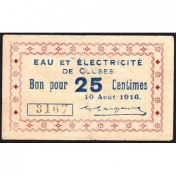 74 - Cluses - Eau et  Electricité - 25 centimes - Type 74-19a - 10/08/1916 - Etat : TB+