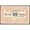 74 - Cluses - Eau et Electricité - 25 centimes - Type 74-19a - 10/08/1916 - Etat : TB+