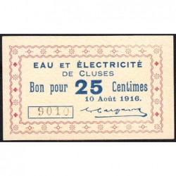 74 - Cluses - Eau et  Electricité - 25 centimes - Type 74-19a - 10/08/1916 - Etat : NEUF
