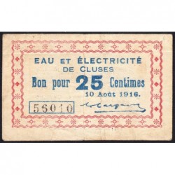 74 - Cluses - Eau et  Electricité - 25 centimes - Type 74-19b - 10/08/1916 - Etat : TB