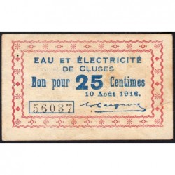74 - Cluses - Eau et  Electricité - 25 centimes - Type 74-19b - 10/08/1916 - Etat : TTB-