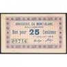 74 - Sallanches - Brasserie du Mont-Blanc - 25 centimes - Type 74-39b - 01/07/1916 - Etat : SPL