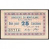74 - Sallanches - Brasserie du Mont-Blanc - 25 centimes - Type 74-39b - 01/07/1916 - Etat : SPL