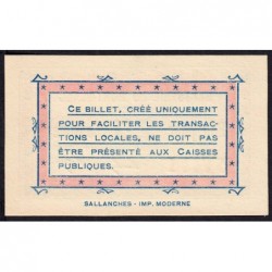 74 - Sallanches - Brasserie du Mont-Blanc - 25 centimes - Type 74-39b - 01/07/1916 - Etat : NEUF