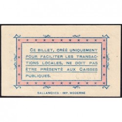 74 - Sallanches - Brasserie du Mont-Blanc - 25 centimes - Type 74-39b - 01/07/1916 - Etat : NEUF