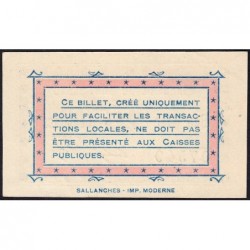 74 - Sallanches - Brasserie du Mont-Blanc - 25 centimes - Type 74-39b - 01/07/1916 - Etat : NEUF