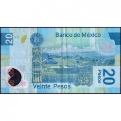 Mexique - Pick 122y_1 - 20 pesos - Série Y - Préfixe Q - 12/07/2016 - Polymère - Etat : TB+