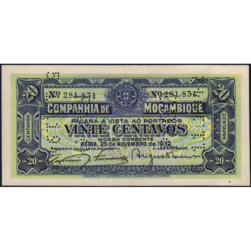 Mozambique (Companhía de) - Pick R 29 - 20 centavos - 25/11/1932 - Etat : pr.NEUF