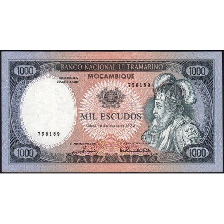 Mozambique - Banco N. Ultramarino - Pick 112a_2 - 1'000 escudos - 16/05/1972 - Etat : SUP