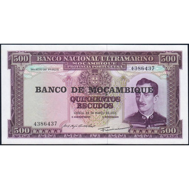 Mozambique - Pick 118 - 500 escudos - Sans série - 22/03/1967 (1979) - Etat : NEUF