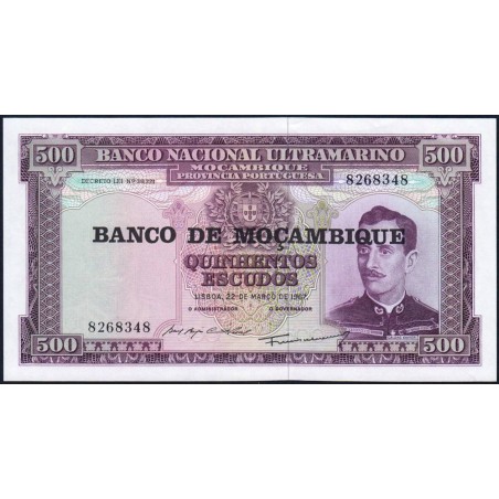 Mozambique - Pick 118 - 500 escudos - Sans série - 22/03/1967 (1979) - Etat : SPL