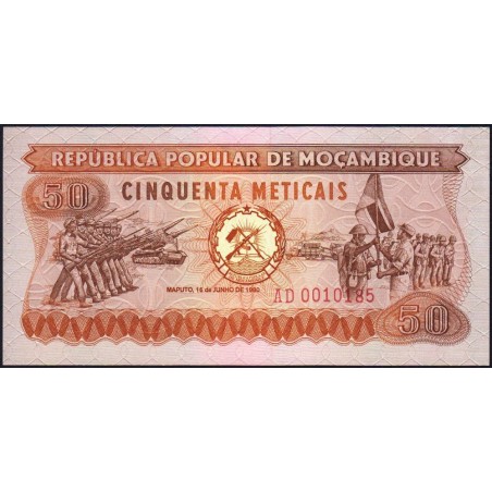 Mozambique - Pick 125 - 50 meticais - Série AD - 16/06/1980 - Etat : NEUF