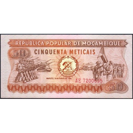 Mozambique - Pick 125 - 50 meticais - Série AE - 16/06/1980 - Etat : pr.NEUF