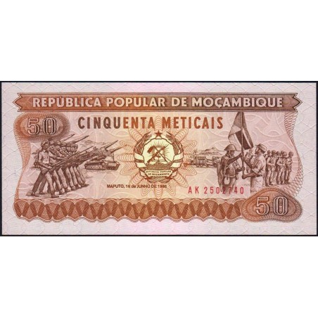 Mozambique - Pick 129b - 50 meticais - Série AK - 16/06/1986 - Etat : NEUF