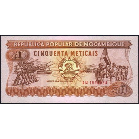 Mozambique - Pick 129b - 50 meticais - Série AM - 16/06/1986 - Etat : NEUF