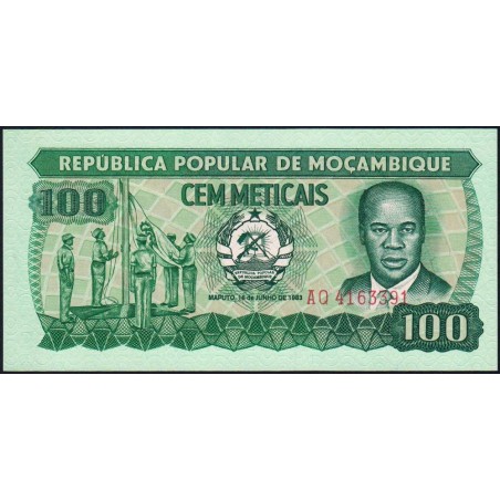 Mozambique - Pick 130a_2 - 100 meticais - Série AQ - 16/06/1983 - Etat : NEUF