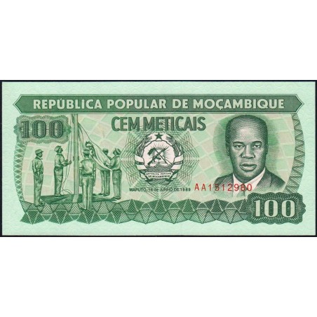 Mozambique - Pick 130c - 100 meticais - Série AA - 16/06/1989 - Etat : NEUF