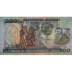 Mozambique - Pick 134 - 500 meticais - Série AA - 16/06/1991 - Etat : NEUF