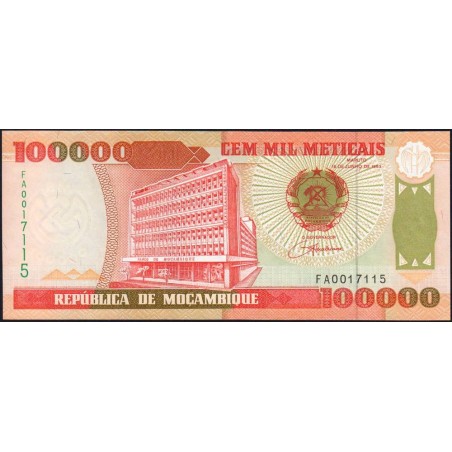 Mozambique - Pick 139 - 100'000 meticais - Série FA - 16/06/1993 - Etat : NEUF