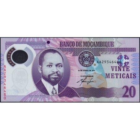 Mozambique - Pick 149a - 20 meticais - Série AA - 16/06/2011 - Polymère - Etat : NEUF