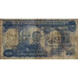 Mozambique - Banco N. Ultramarino - Pick 113 - 100 escudos - 23/05/1972 - Etat : TB
