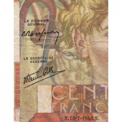 F 28-07 - 18/07/1946 - 100 francs - Jeune Paysan - Série B.85 - Etat : TB